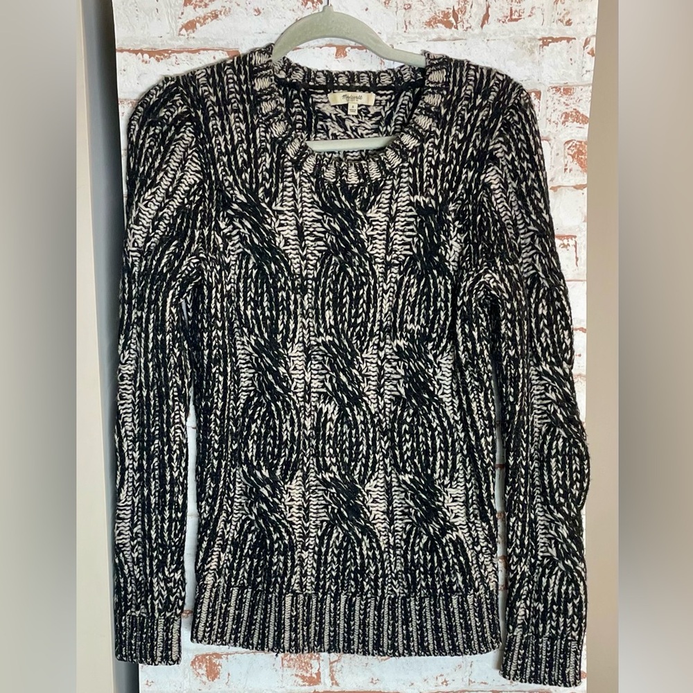 Madewell Black and White Wool Alpaca Sweater Size S
